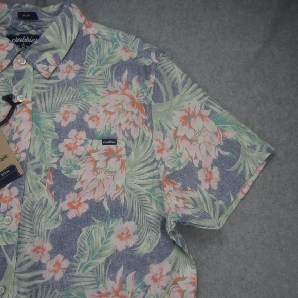 Chubbies Shirt Mens Medium Floral Resort Wear Friday Short Sleeve Button Up - Picture 4 of 15
